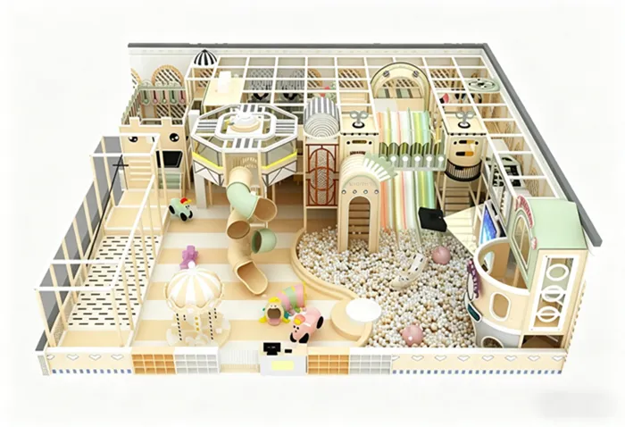 Custom Macaroon Indoor Playground Factory with Projection ball throwing game